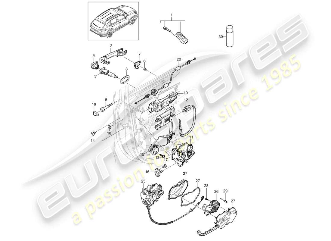 a part diagram from the porsche 2013 (cayenne e2 92a) parts catalogue