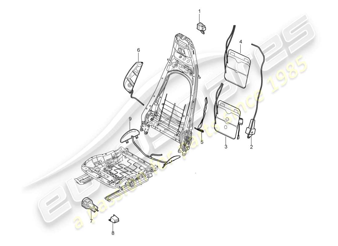 a part diagram from the porsche 2008 (987 boxster) parts catalogue