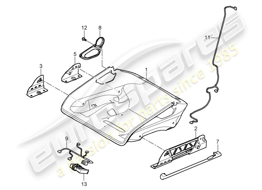 a part diagram from the porsche 2007 (987 boxster) parts catalogue