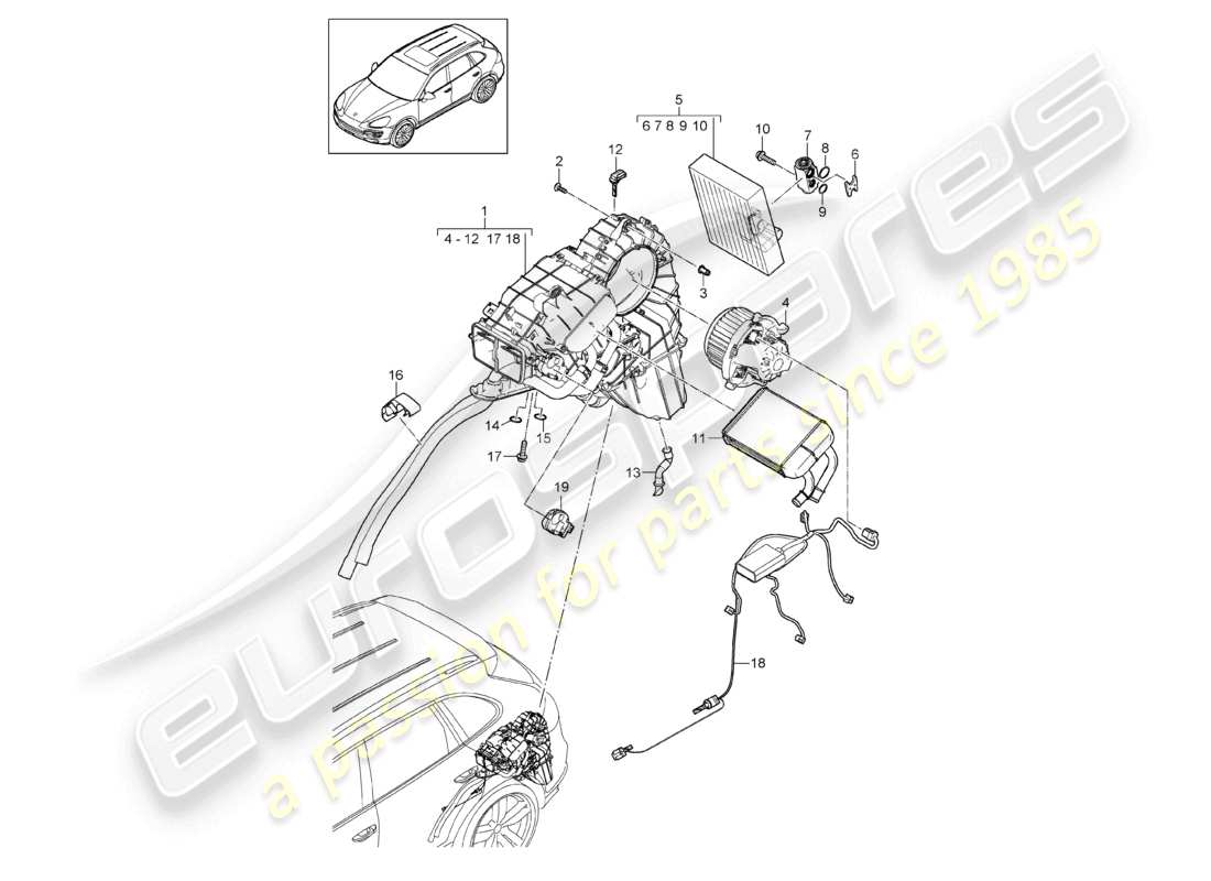 a part diagram from the porsche 2015 (cayenne e2 92a) parts catalogue