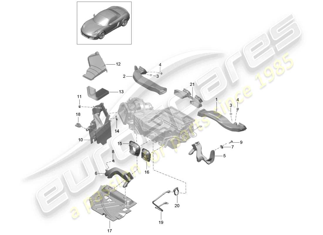 a part diagram from the porsche boxster parts catalogue