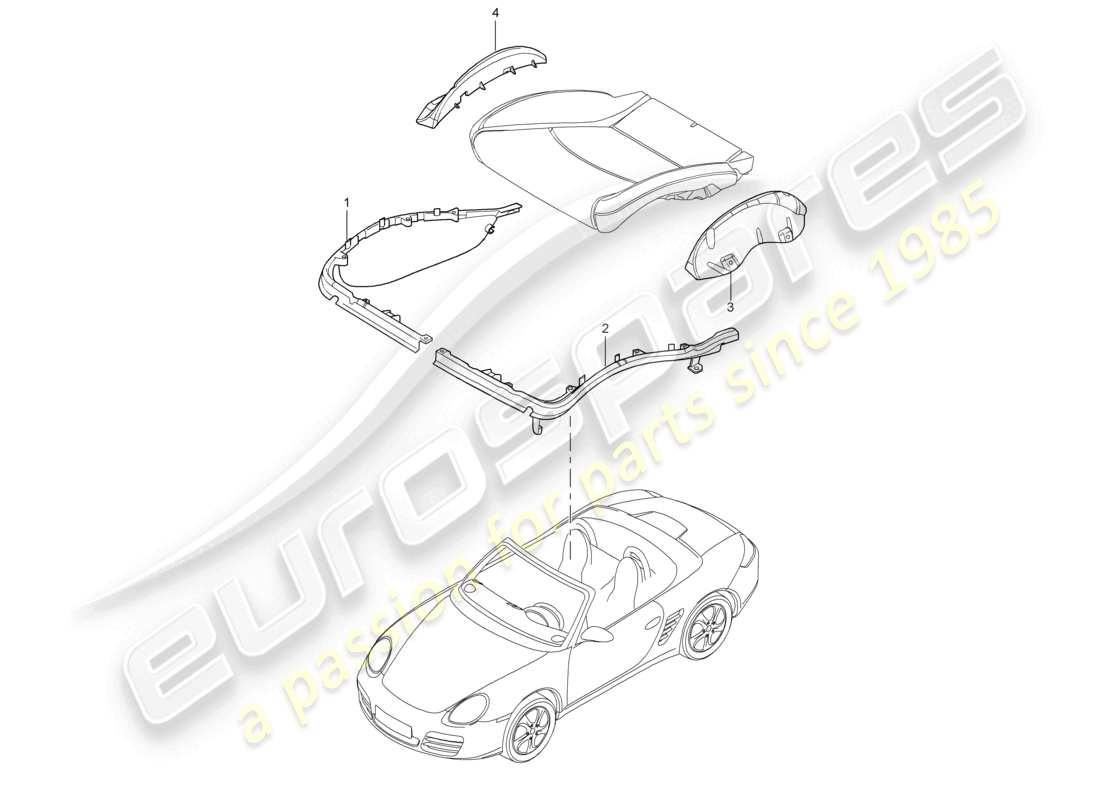 a part diagram from the porsche 2007 (987 boxster) parts catalogue