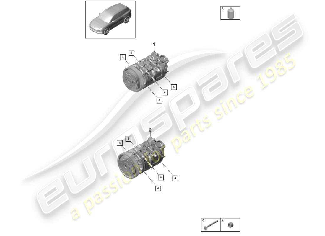 a part diagram from the porsche 2019 (cayenne e3 9ya/9yb) parts catalogue