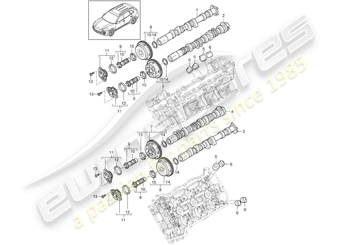 a part diagram from the porsche 2015 (cayenne e2 92a) parts catalogue