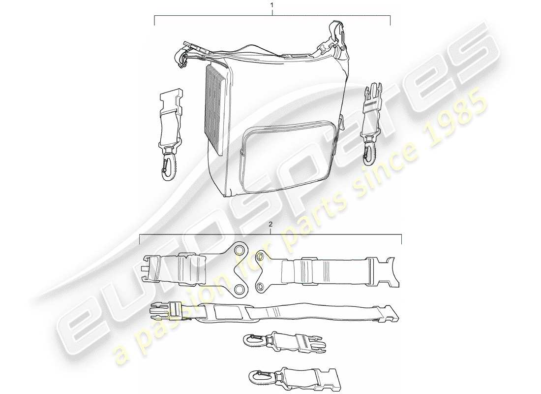 porsche tequipment macan (2019) cooling bag parts diagram