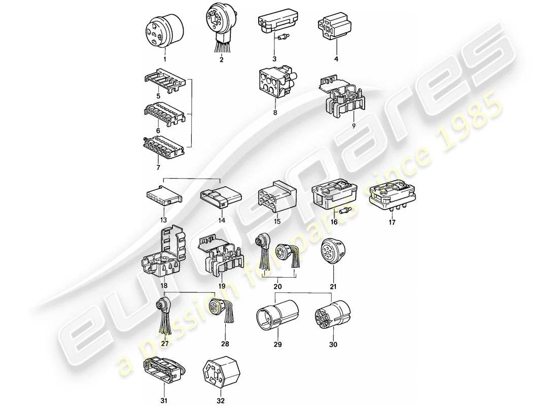 porsche 1987 (911) connector housing part diagram