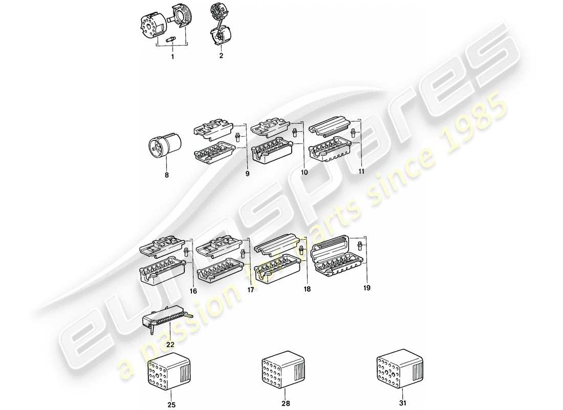 porsche 1986 (944) connector housing part diagram