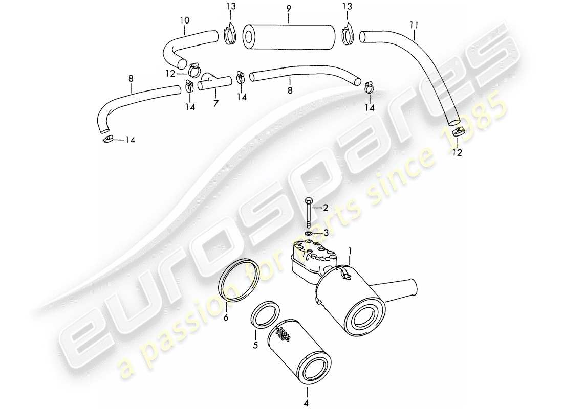 porsche 1969 (911/912) damper filter - for - - solex 40 pii-4 - - carburetor - d >> - mj 1968 part diagram