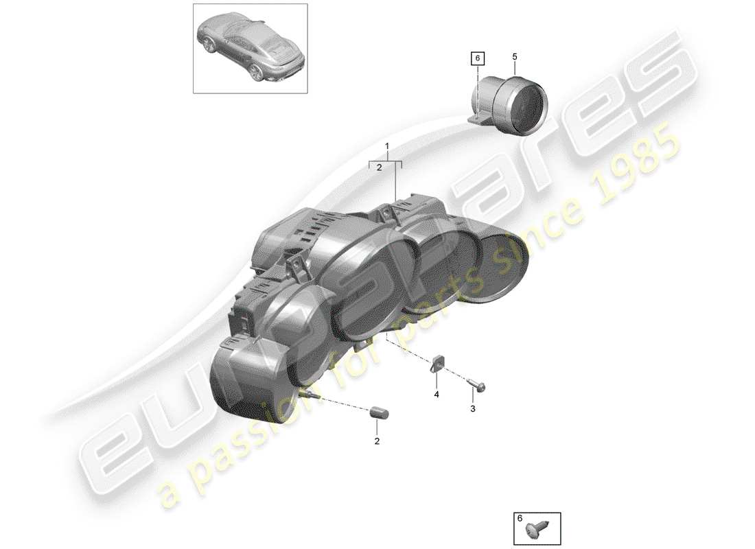 porsche 2014 (991-1 turbo) combi-instrument coloured dial d >>- mj 2016 part diagram