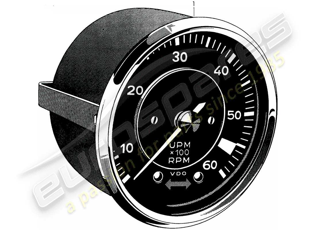 porsche 1965 (356b/356c) tachometer - electric part diagram
