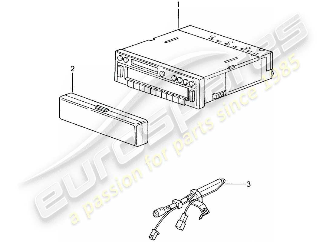porsche 2002 (996 gt3) radio unit part diagram