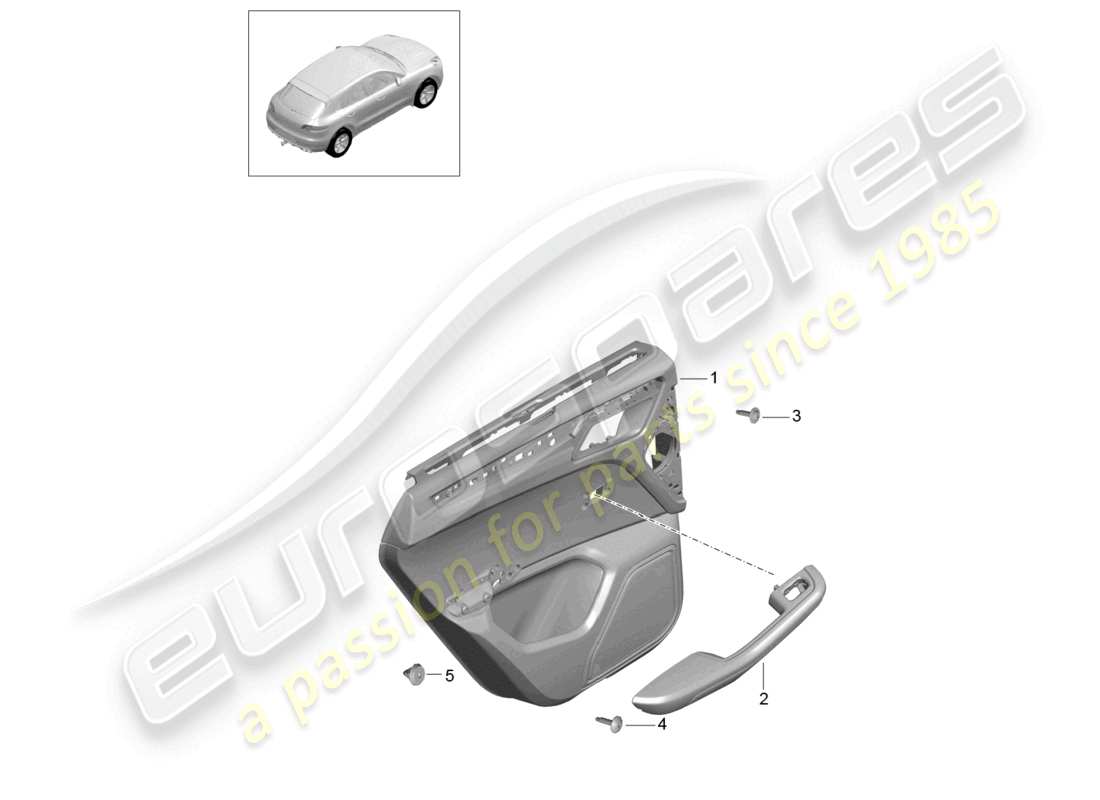 porsche 2015 (macan) door panel rear leather part diagram