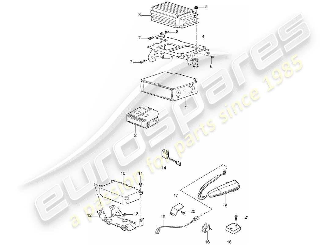 porsche 2005 (cayenne e1 9pa) amplifiers cd changers telephone part diagram