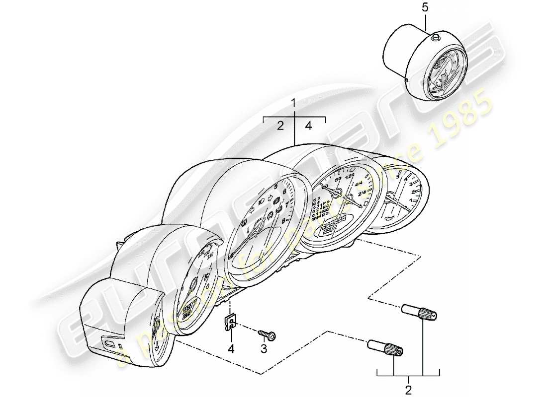 porsche 2008 (997-1) instruments parts diagram