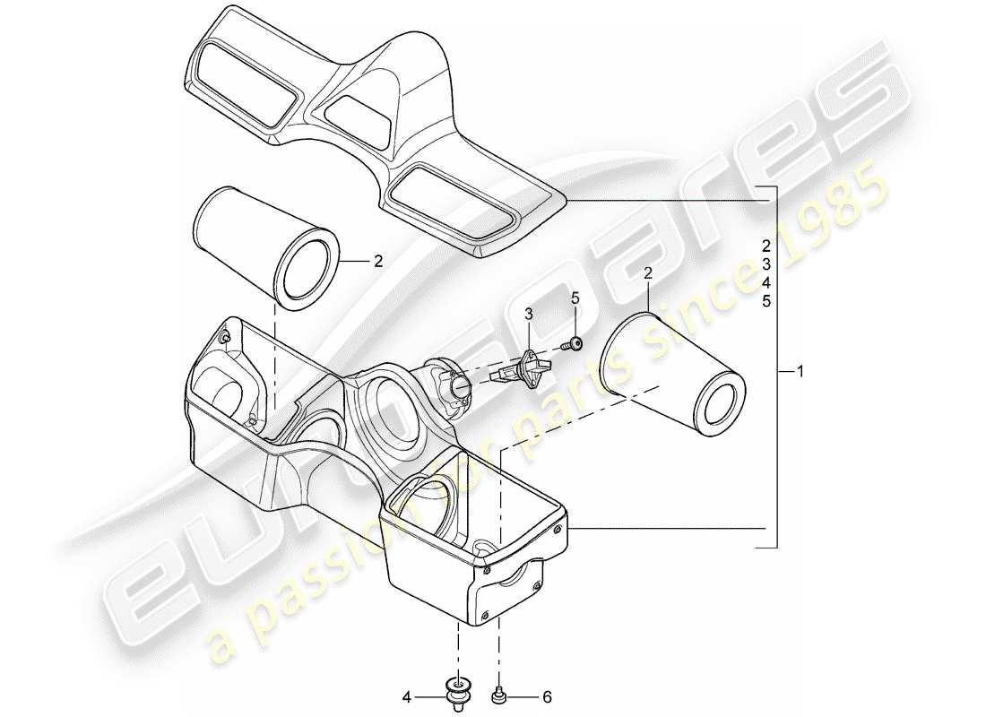 porsche 2008 (997-1 gt3) air cleaner parts diagram