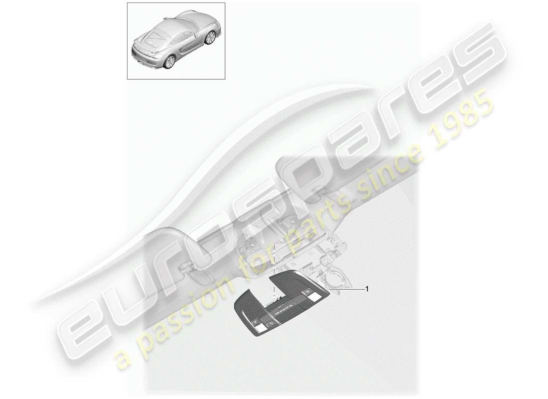 porsche 2016 (981 cayman gt4) console roof part diagram