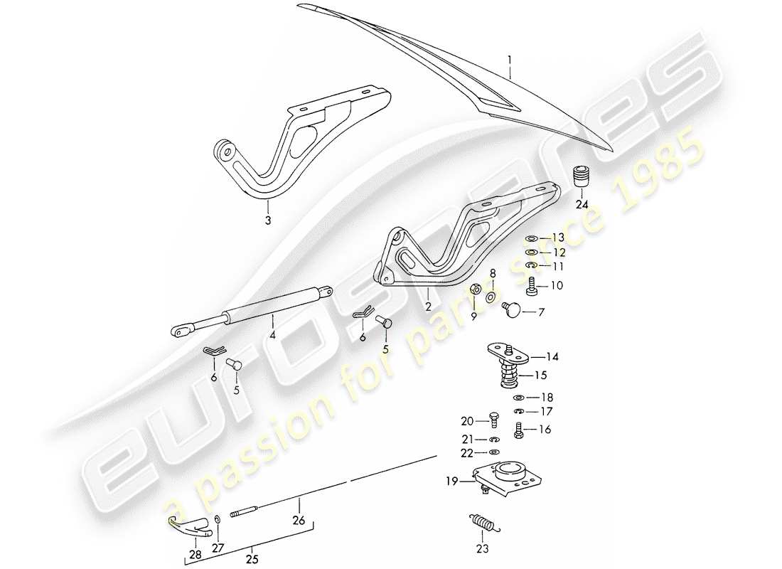 porsche 1973 (911) cover part diagram