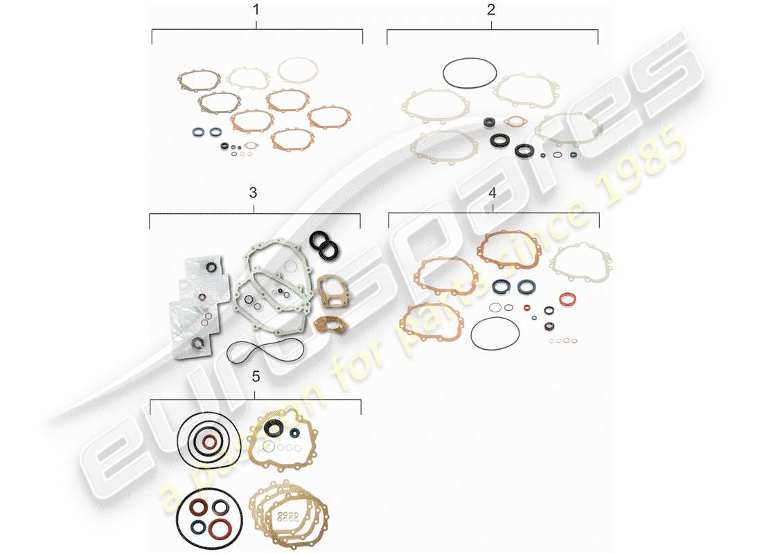 porsche 1973 (911) replacement transmission - repair kits - gasket set part diagram