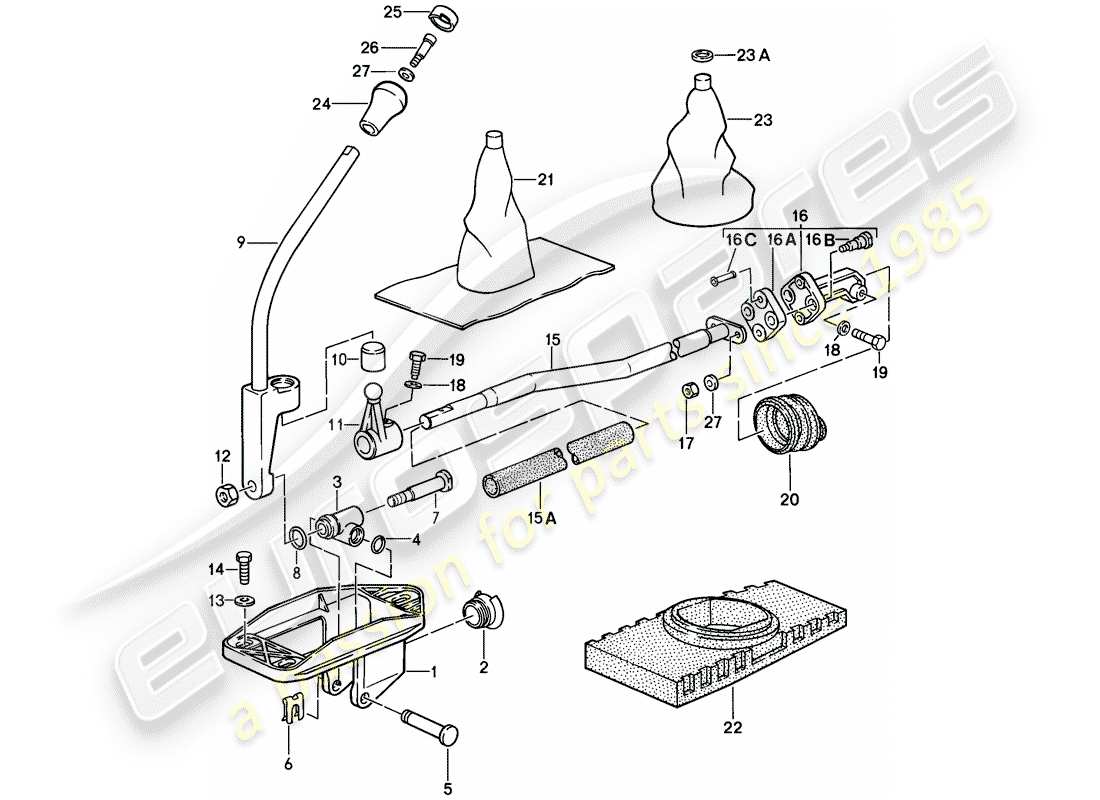 porsche 1987 (911) transmission control part diagram