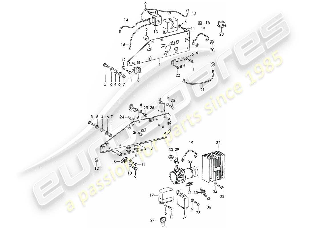 porsche 1967 (911/912) plate parts diagram