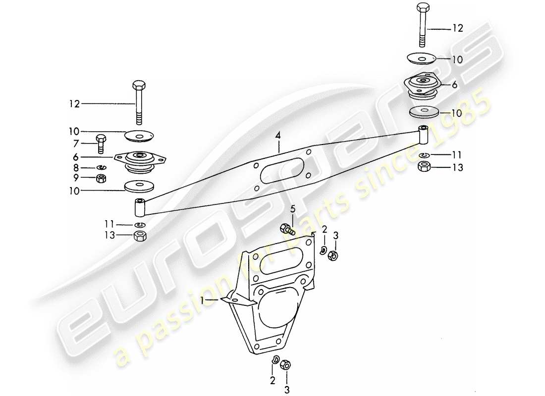 porsche 1967 (911/912) engine suspension parts diagram