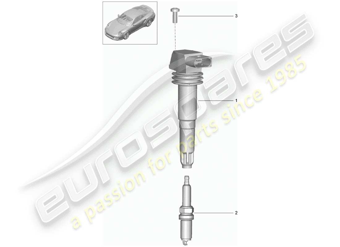porsche 2014 (991-1 turbo) ignition system part diagram