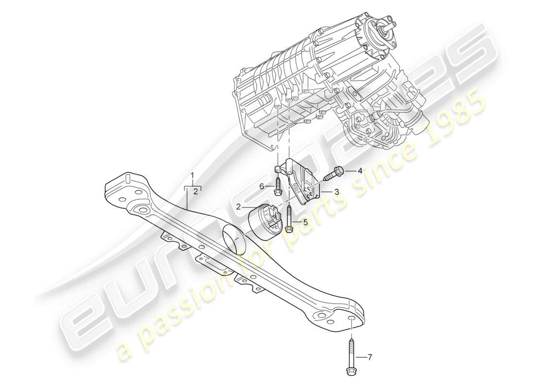 porsche 2010 (cayenne e1 9pa) transfer box transmission carrier console parts diagram