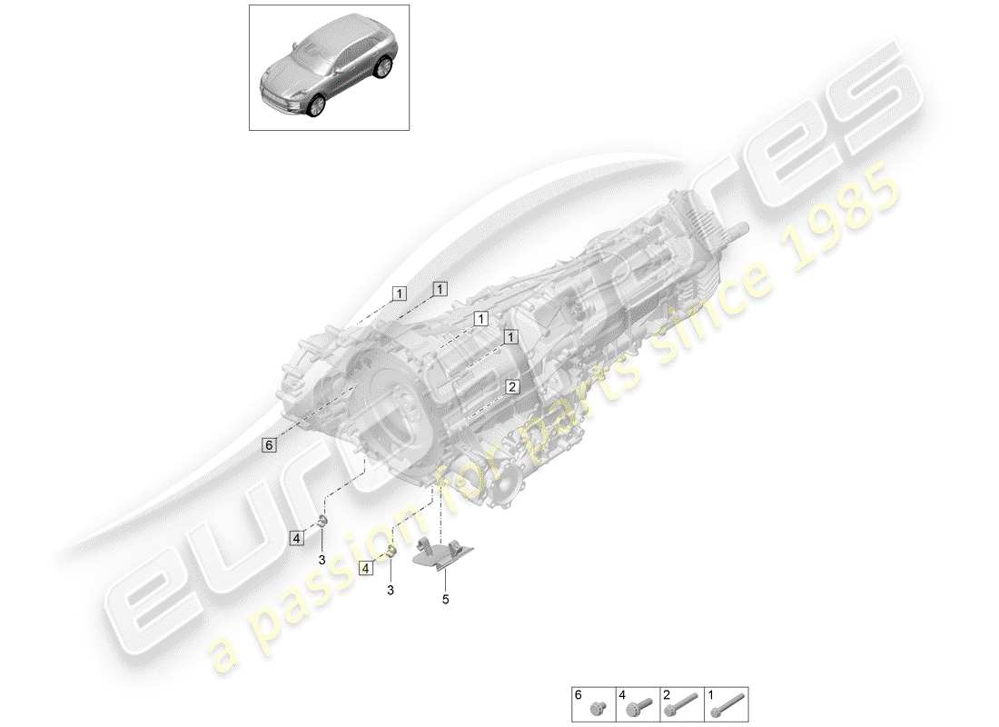 porsche 2019 (macan) mounting parts for engine and transmission part diagram