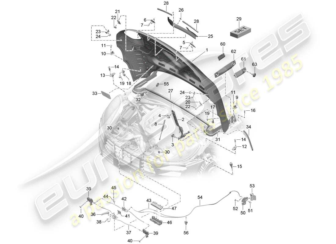 porsche 2018 (macan) cover front part diagram