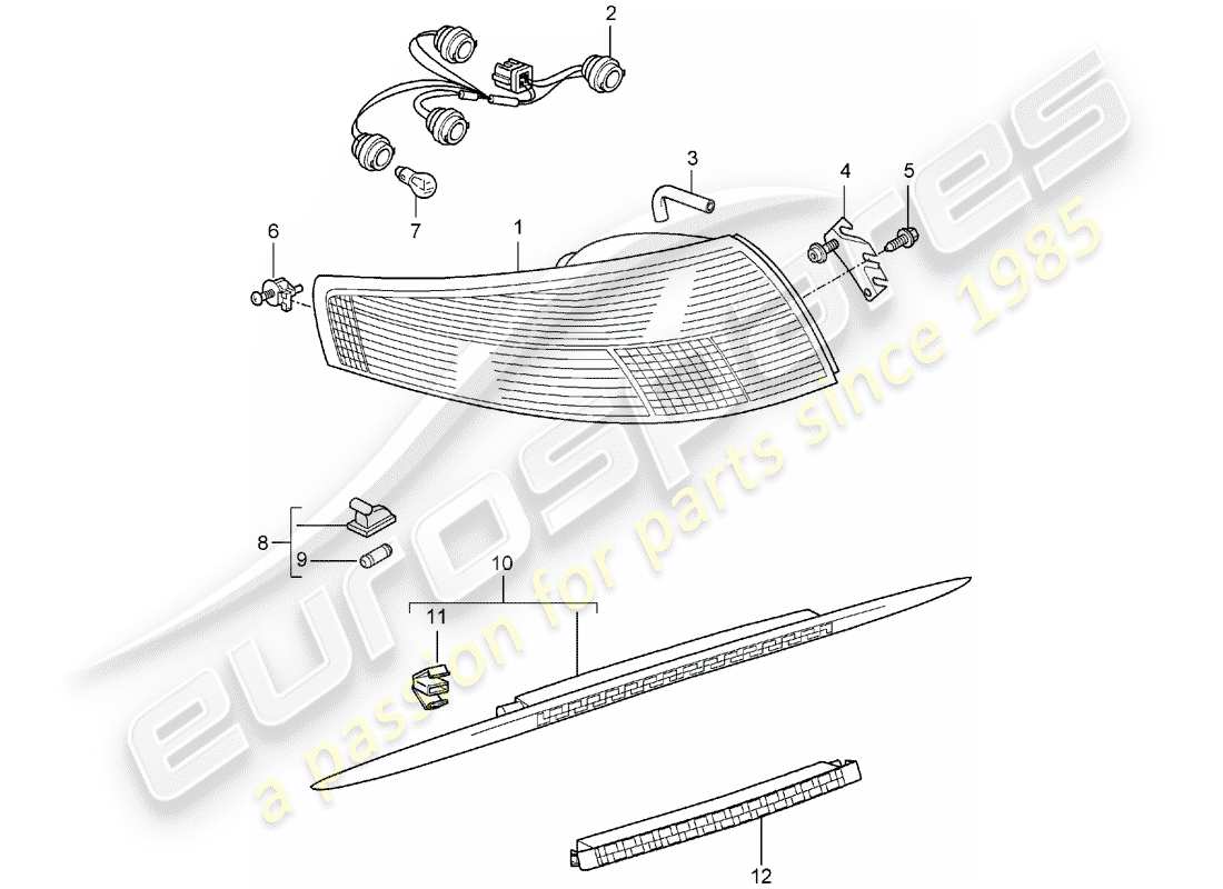 porsche 2005 (997-1) rear light parts diagram