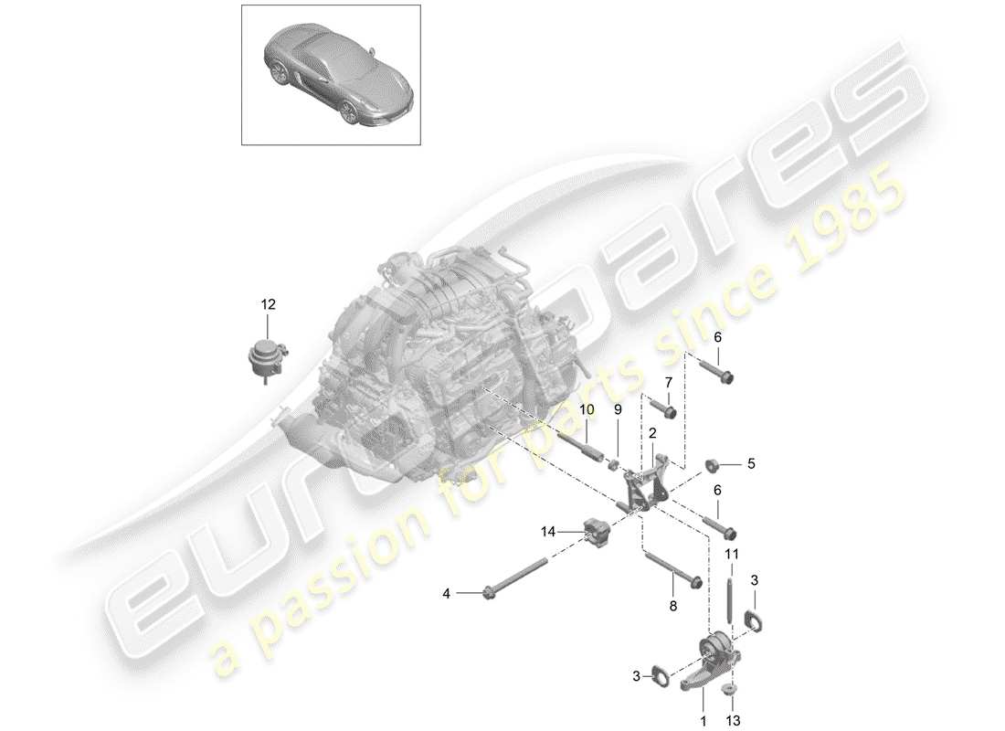 porsche 2015 (981 boxster) engine lifting tackle parts diagram