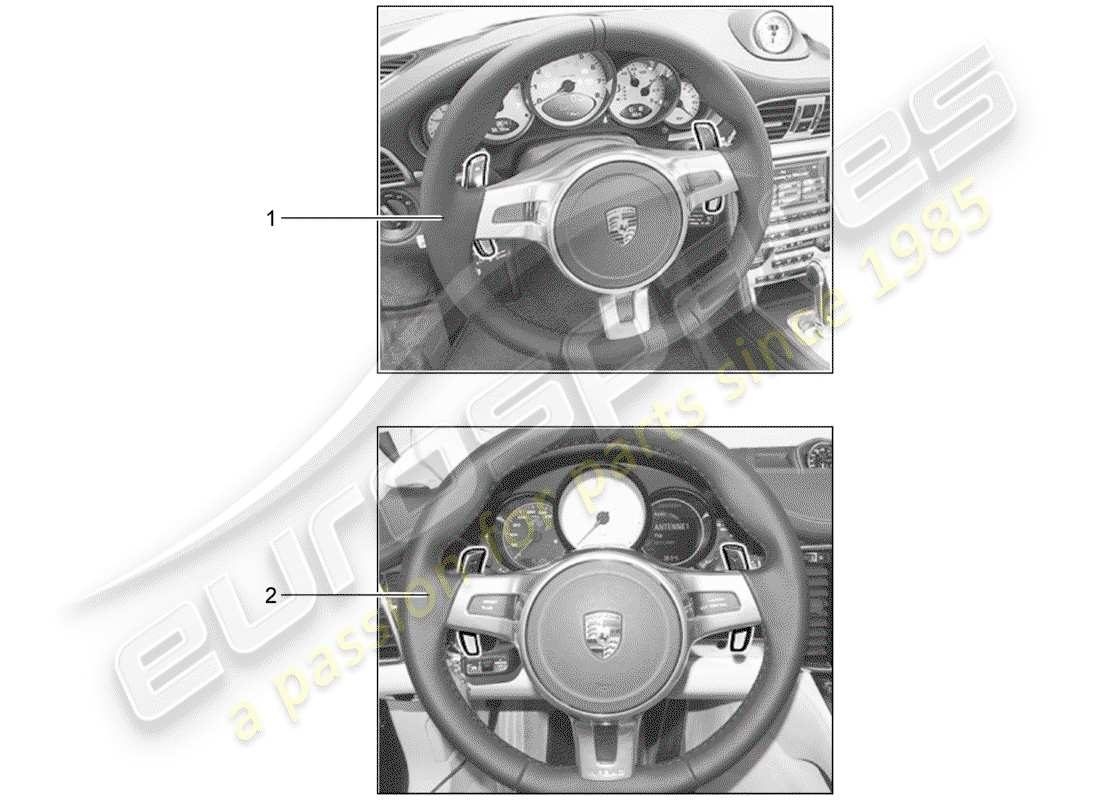 porsche 2010 (tequipment) steering wheel part diagram