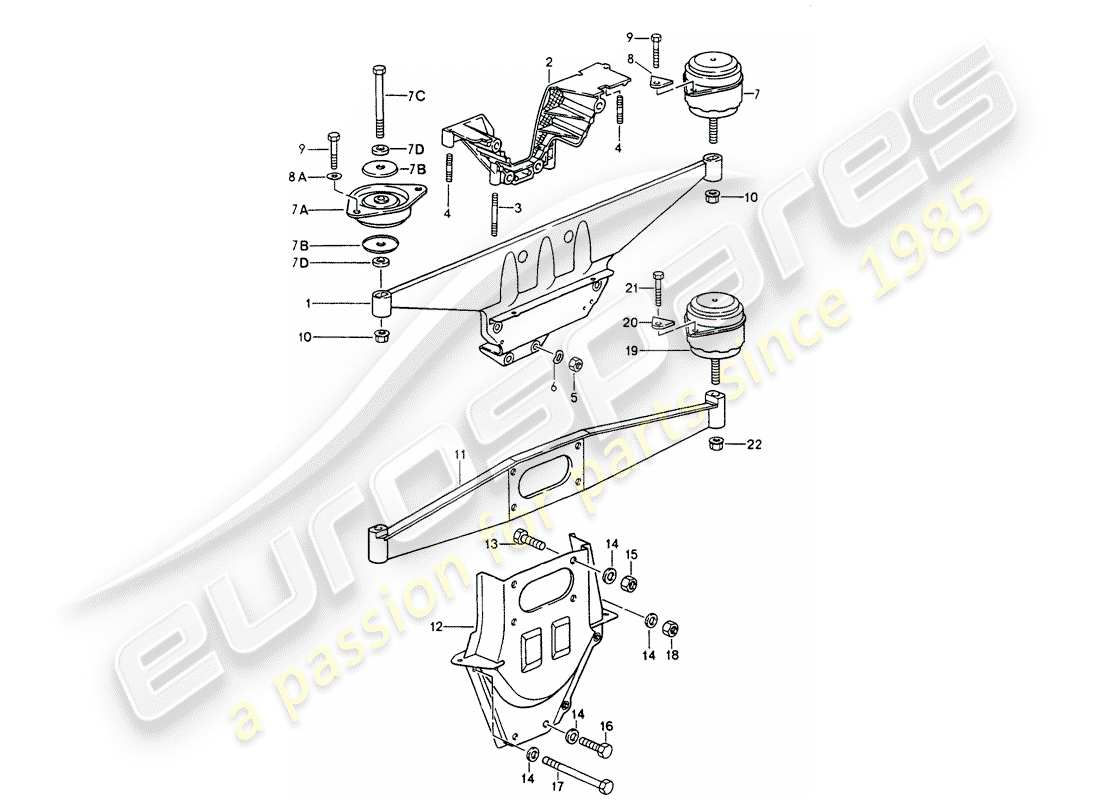 porsche 1993 (964) engine suspension parts diagram