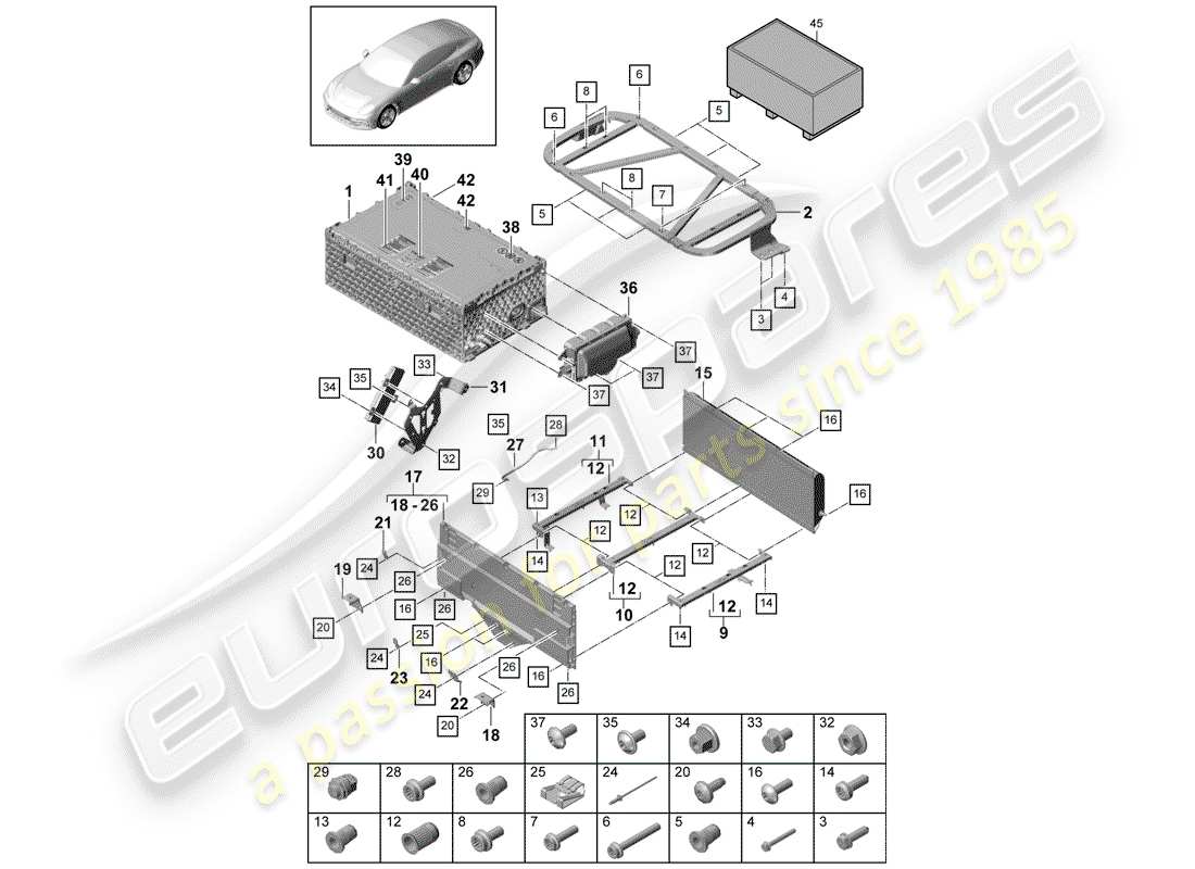 porsche 2020 (panamera 971-1) battery for vehicles with hybrid drive part diagram