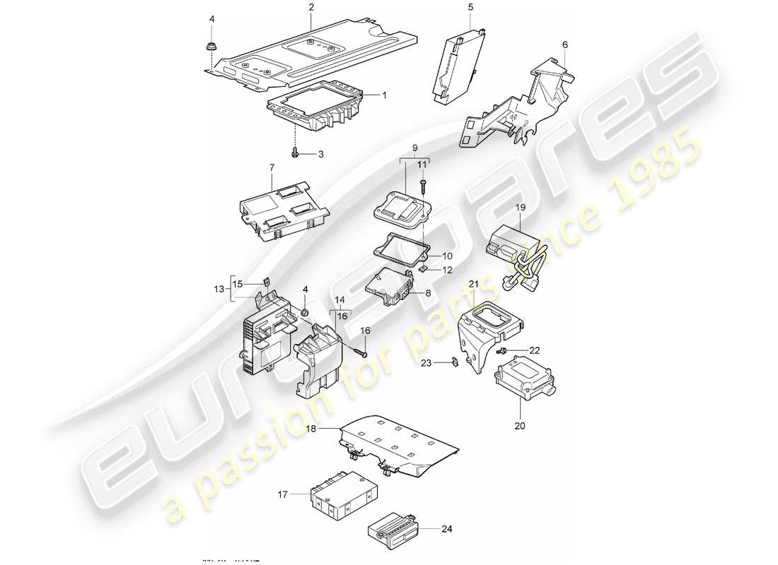 porsche 2005 (997-1) control units parts diagram