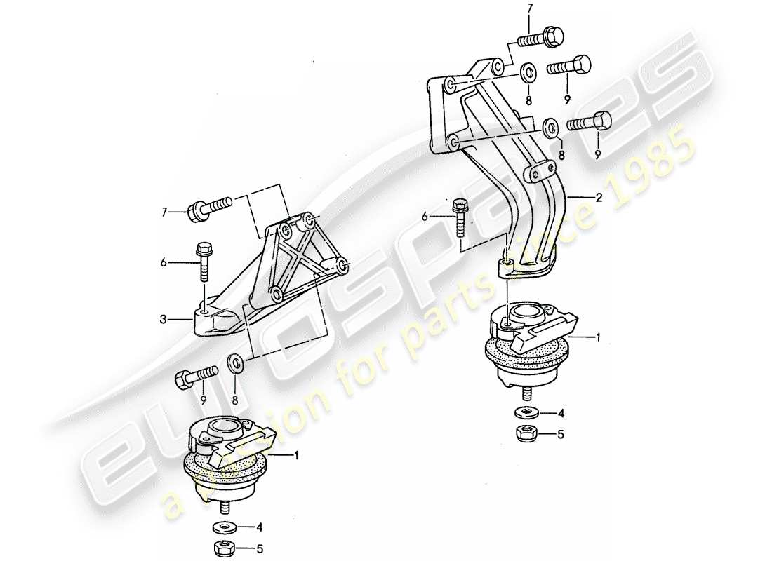 porsche 1993 (968) engine suspension part diagram
