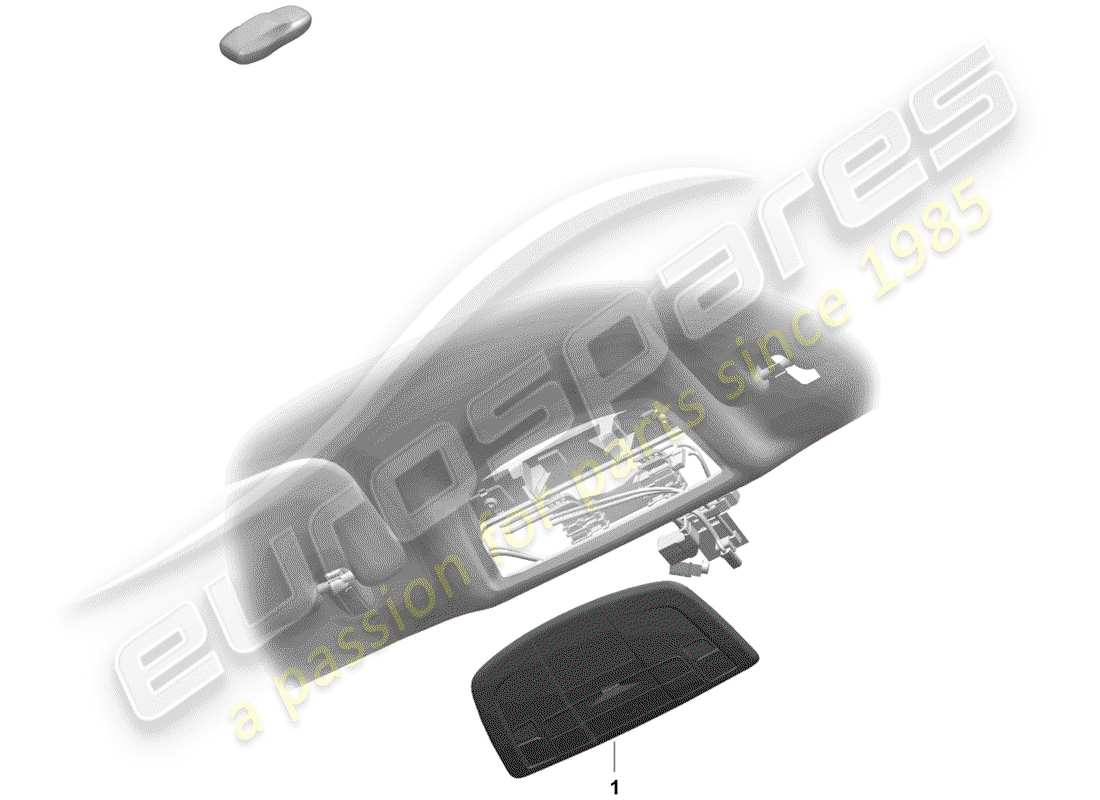 porsche 2020 (718 boxster spyder) console roof parts diagram