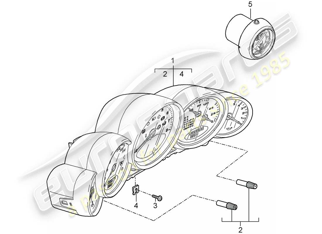 porsche 2009 (997-2 gt3) instruments parts diagram