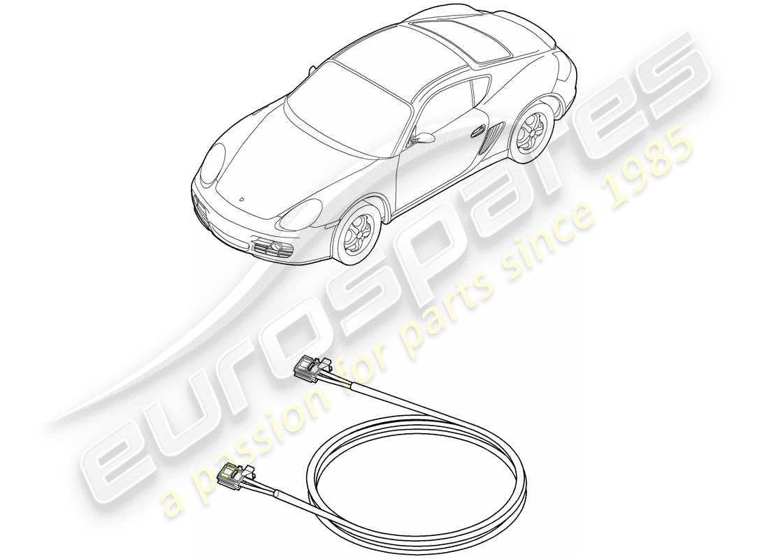 porsche 2012 (987 cayman) fibre optic wave conductor part diagram