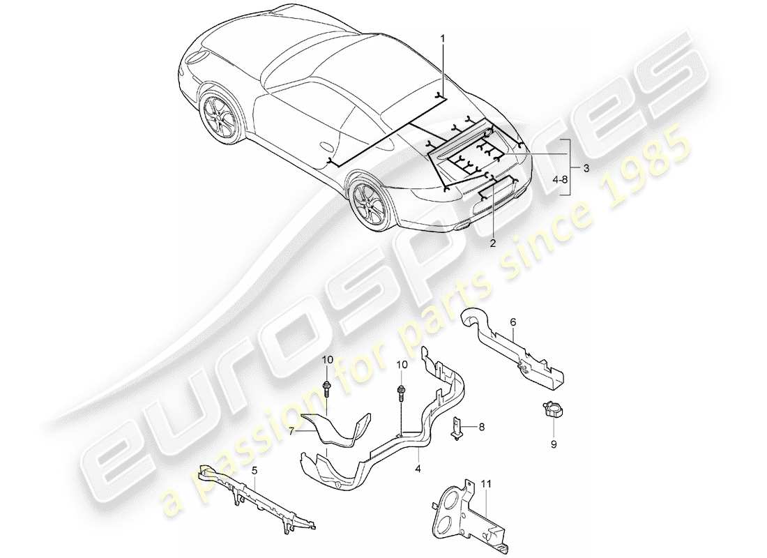 porsche 2005 (997-1) wiring harnesses parts diagram