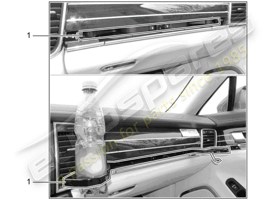 porsche 2016 (tequipment panamera) cup holder parts diagram