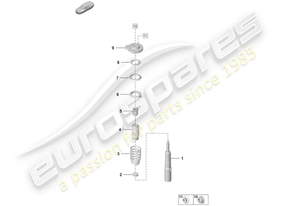 porsche 2020 (992-1) suspension shock absorbers parts diagram