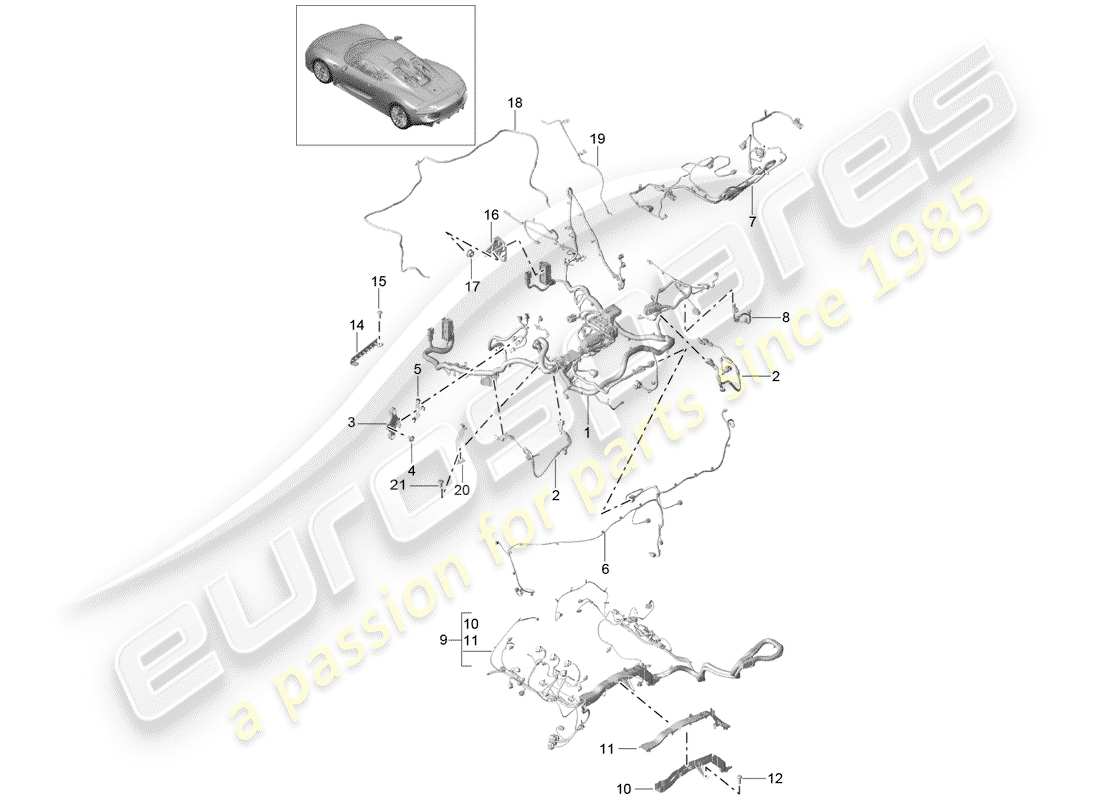 porsche 2015 (918 spyder) wiring harnesses parts diagram
