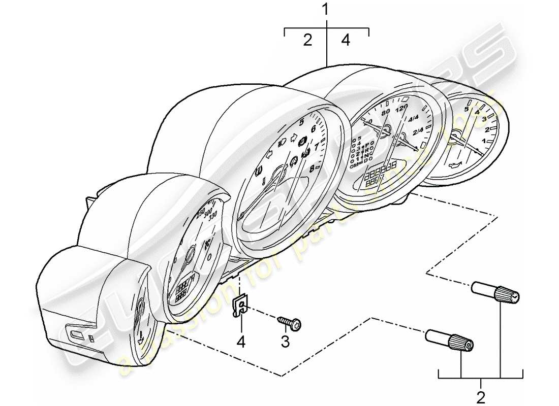 porsche 2009 (997-2 gt3) instruments parts diagram