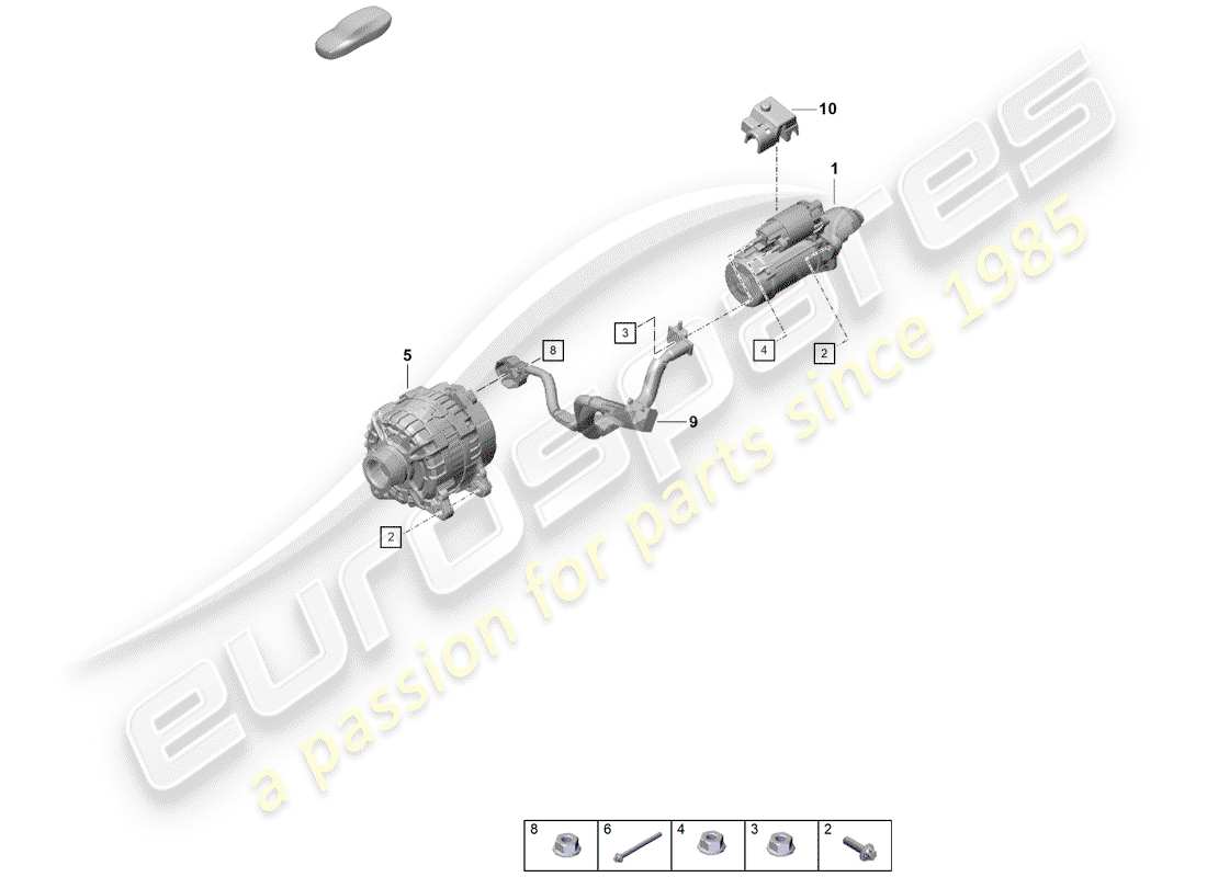 porsche 2019 (718 boxster spyder) starter alternator part diagram