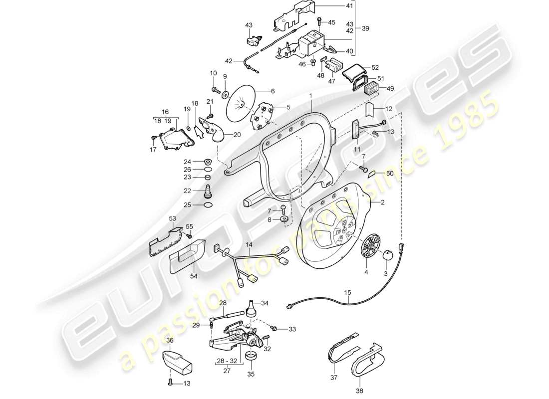 porsche 2010 (cayenne e1 9pa) spare wheel bracket outer parts diagram