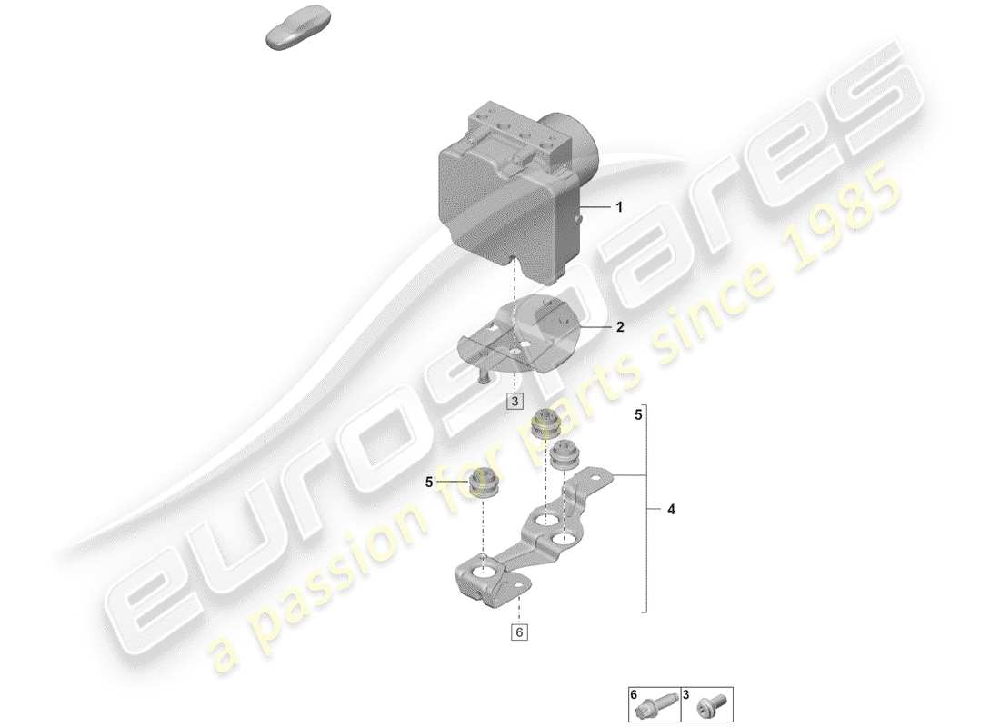 porsche 2020 (992-1) hydraulic unit anti-locking brake syst. -abs- parts diagram