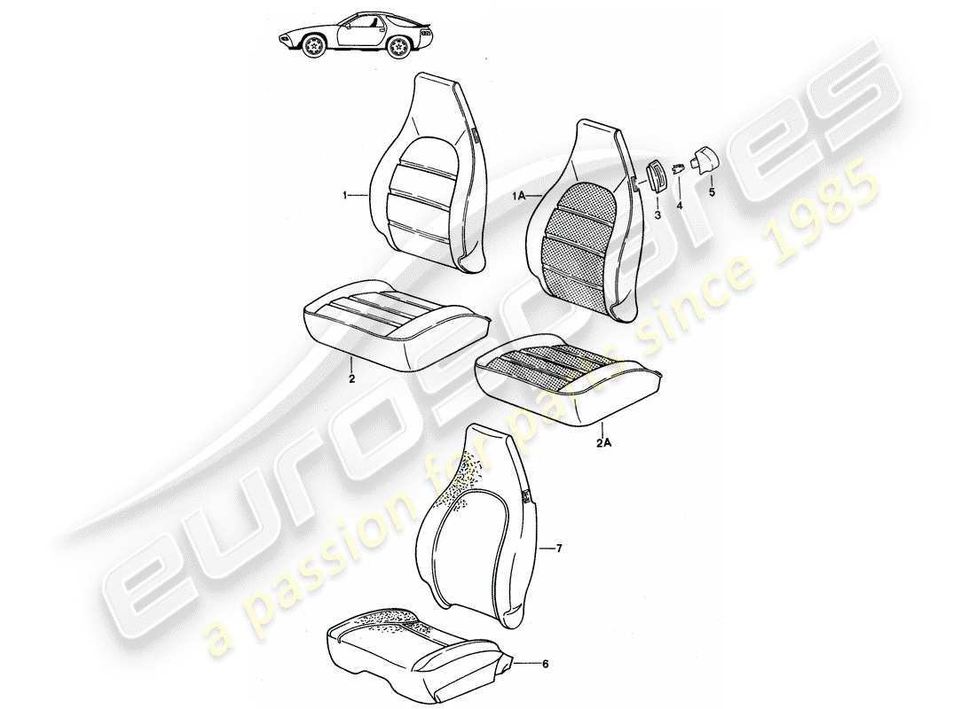 a part diagram from the porsche accessories and tequipment parts catalogue