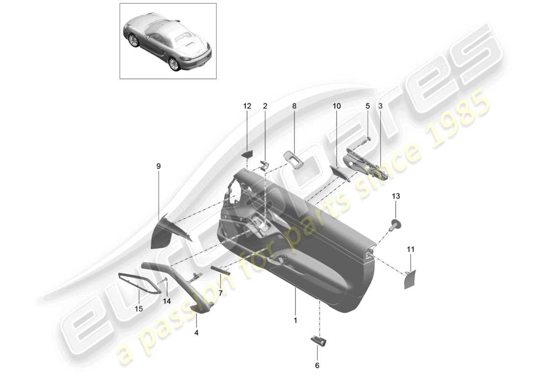 a part diagram from the porsche 2014 (981 boxster) parts catalogue
