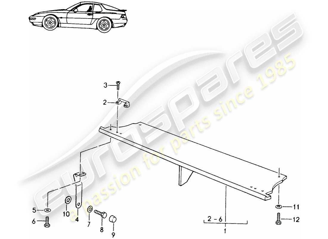 a part diagram from the porsche 1996 (seats for 944/968/911/928) parts catalogue